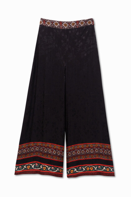 Viscose wide leg trousers