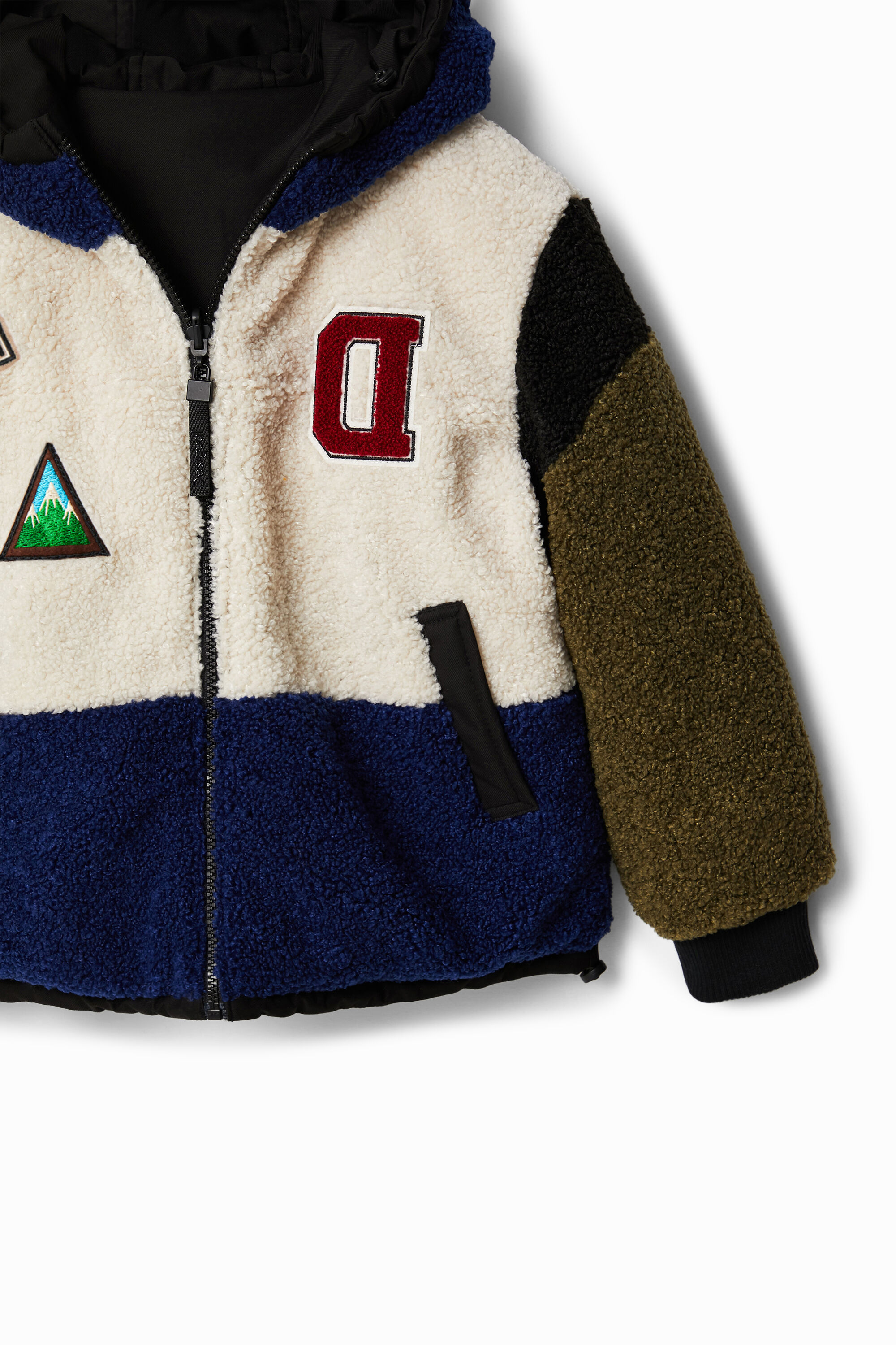 Oversize reversible fleece jacket