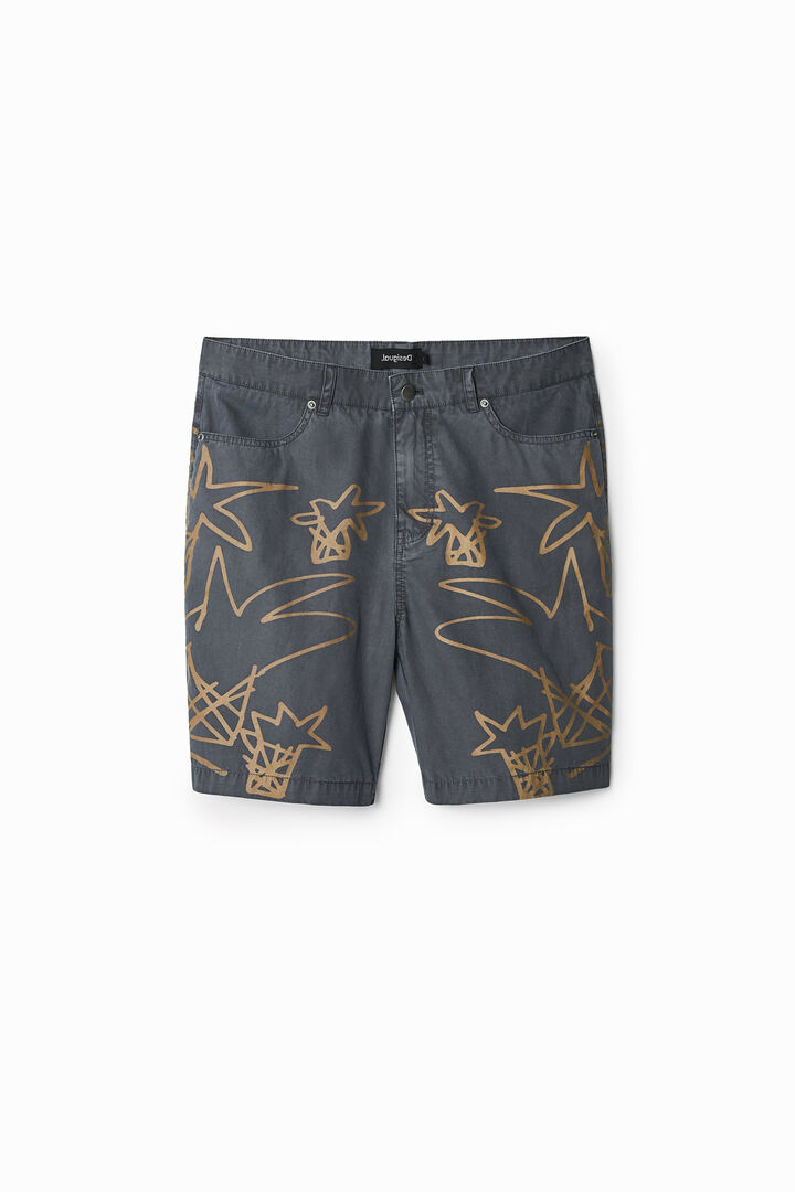 Palm tree print Bermuda shorts