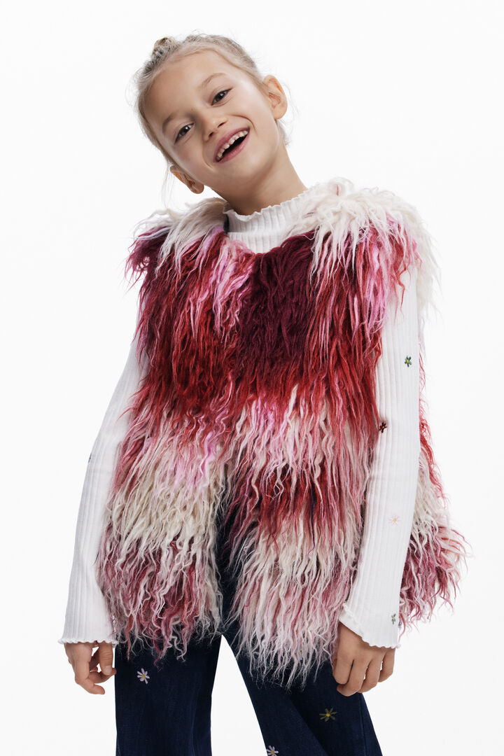 Watercolor fur vest