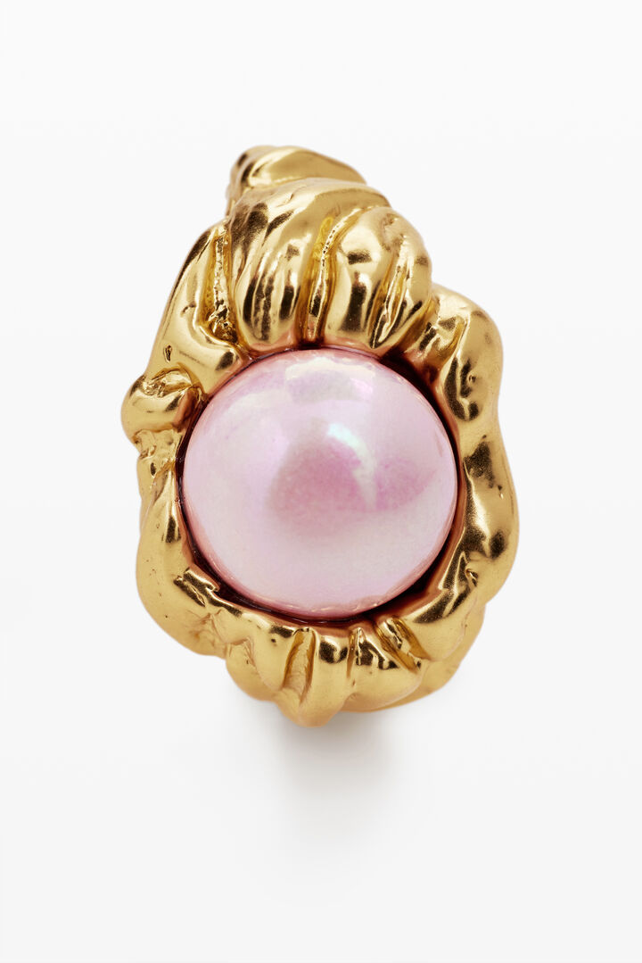 Gold-plated pearl ring Zalio | Desigual