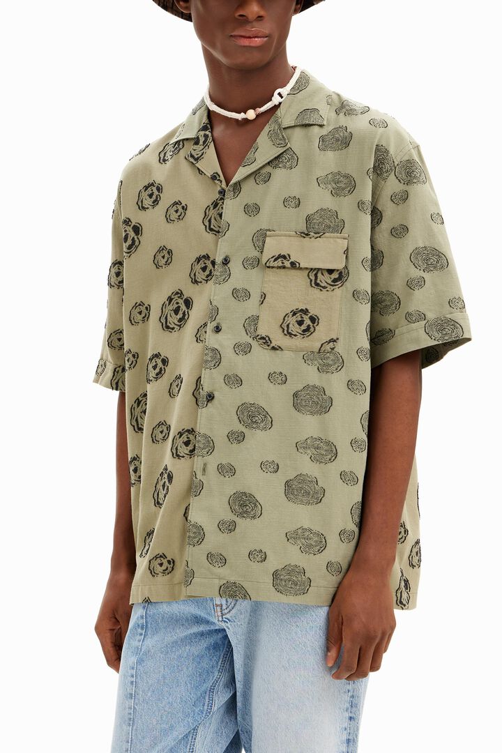 Short-sleeved shirt with roses | Desigual