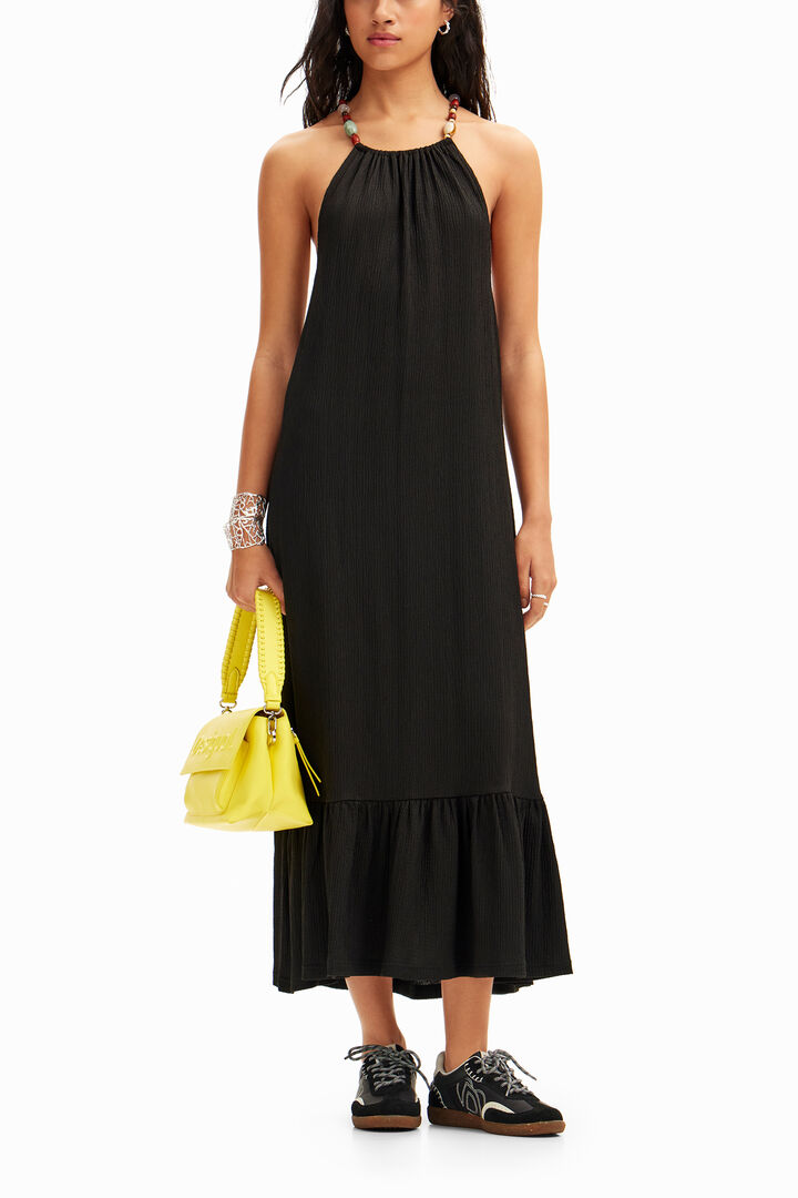 Beaded strappy midi dress | Desigual