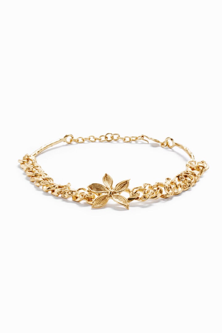 Zalio gold-plated chain and flower choker | Desigual
