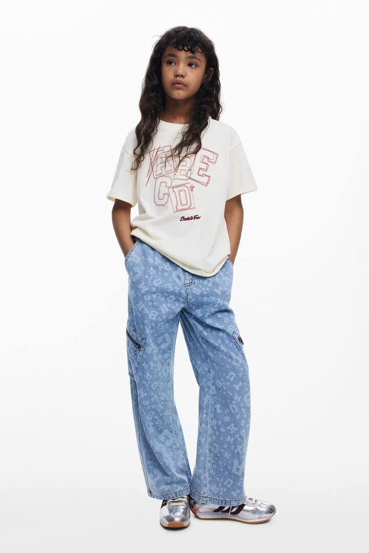Baggy-Jeans mit Print