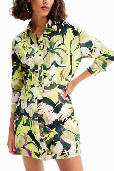 Vestit camisa curt flors | Desigual