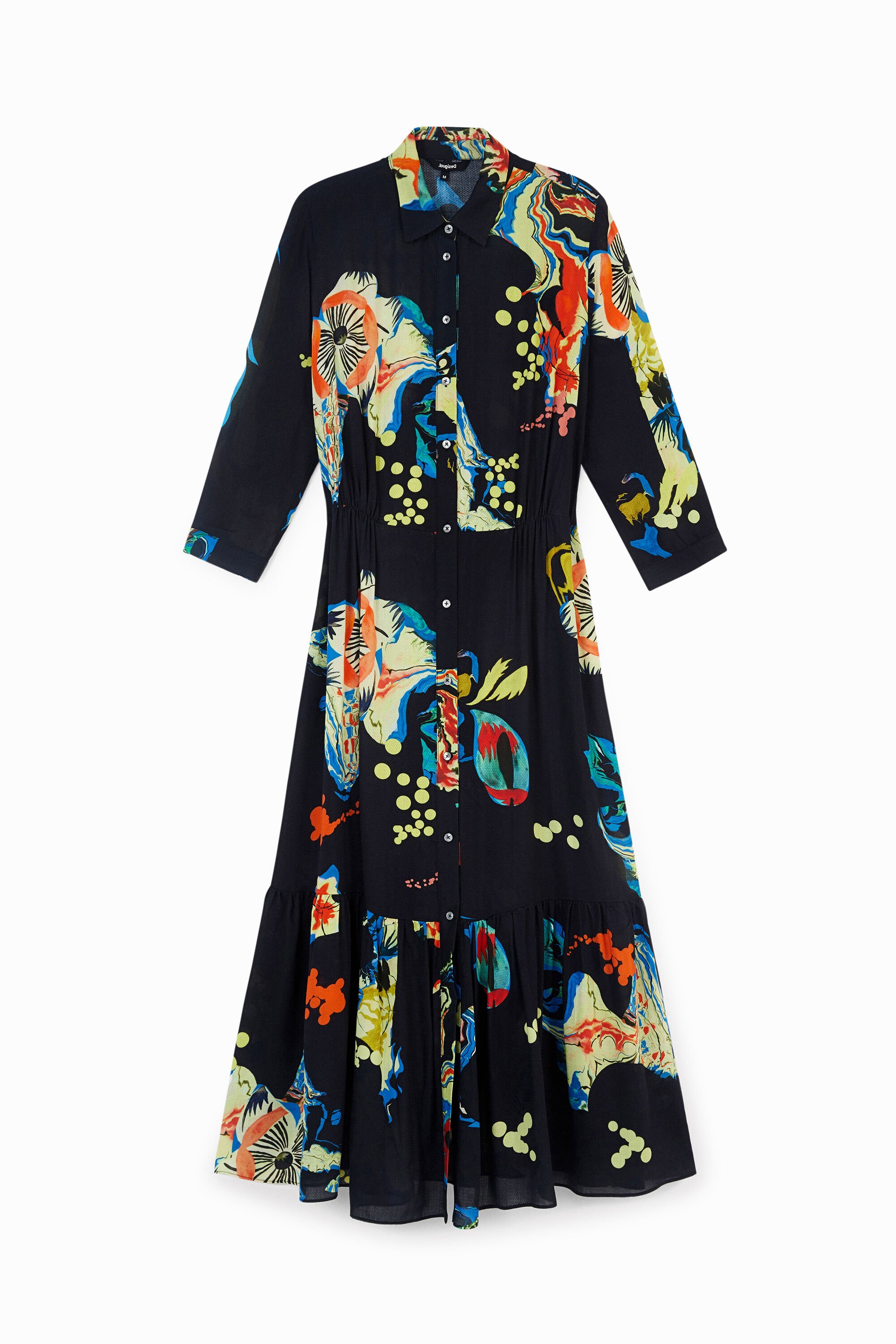 vestido estampado desigual