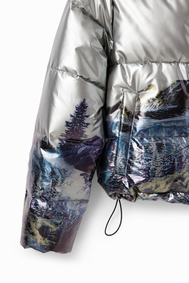 Jaqueta curta padded metal·litzada | Desigual