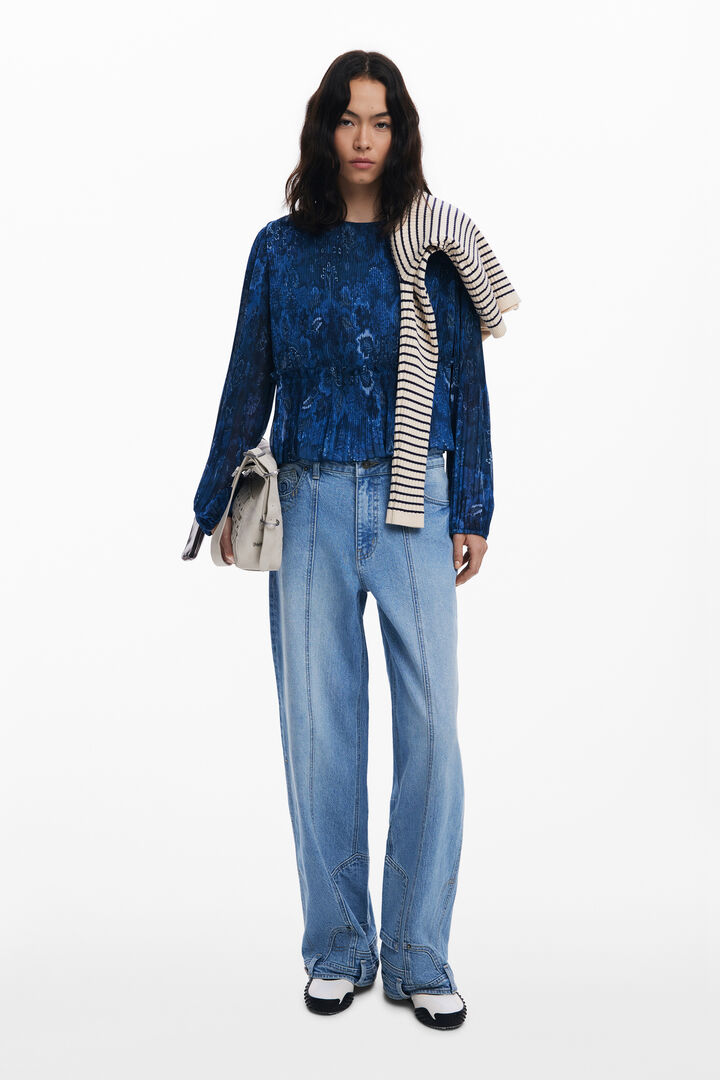 Blouse plissée à manches longues | Desigual