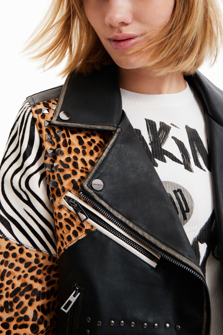 Veste "biker" à imprimé animal | Desigual