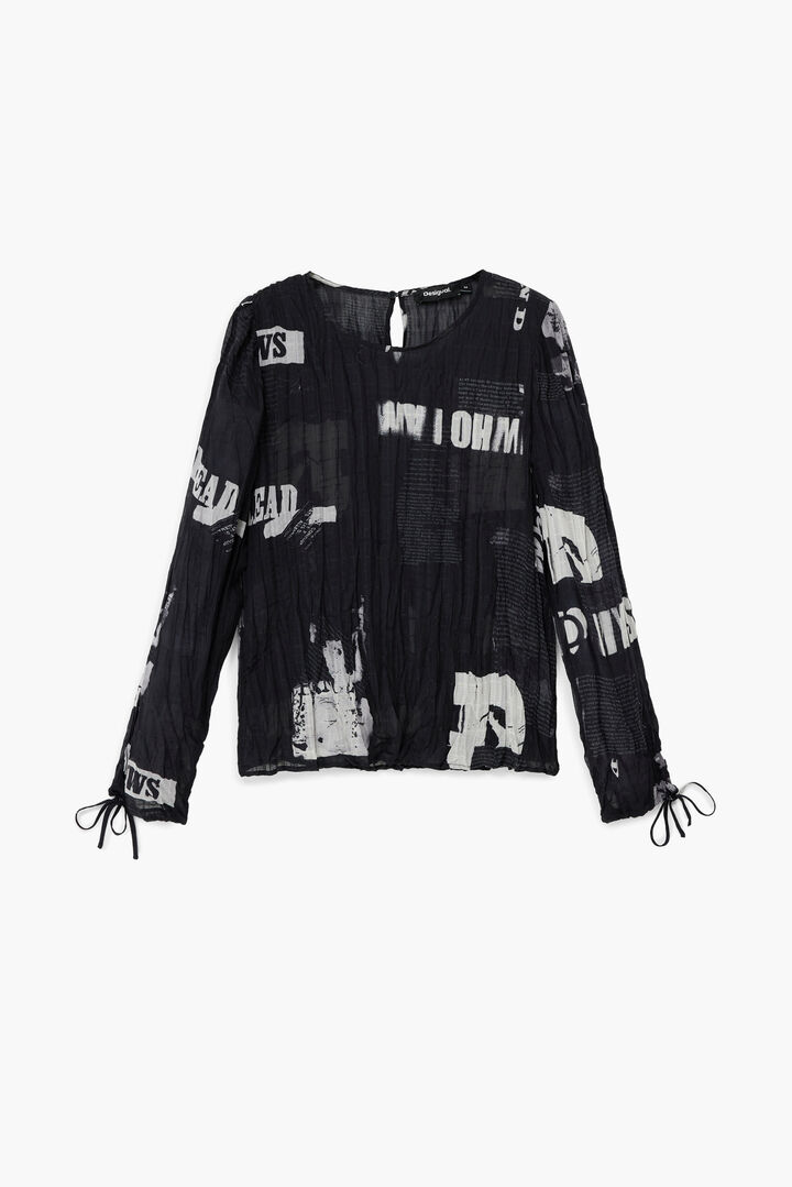 Blusa plissada jornal | Desigual