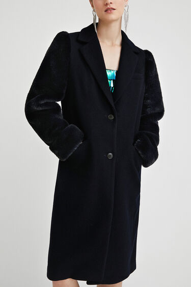 double face fur effect coat