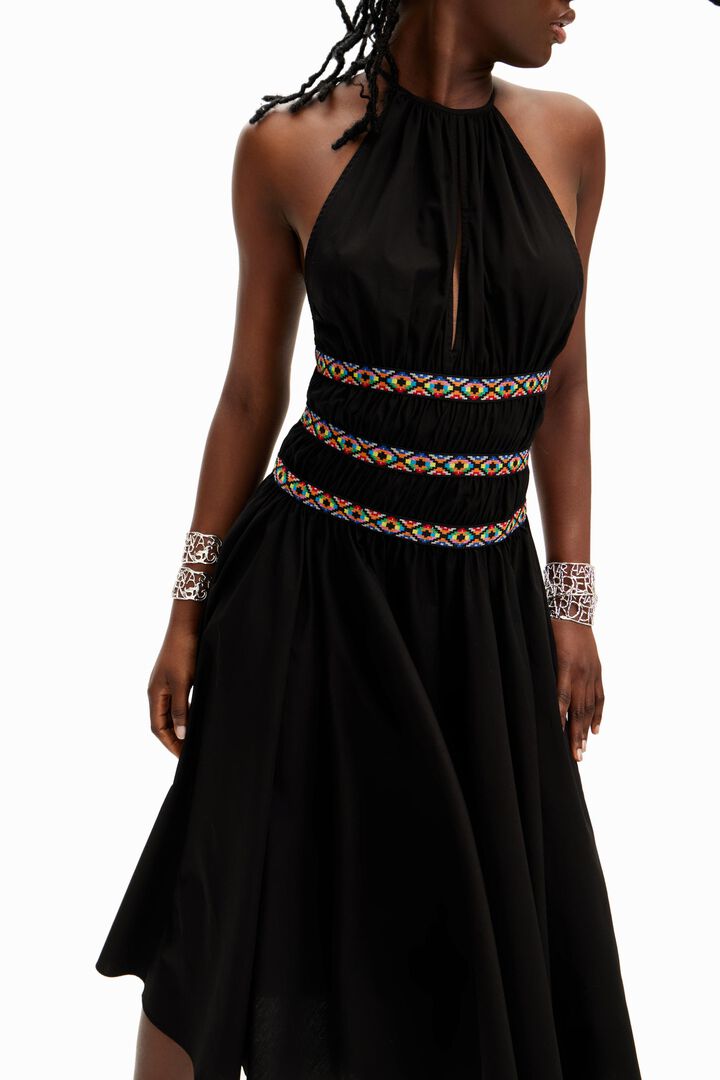 Neckholder-Midikleid Stella Jean | Desigual