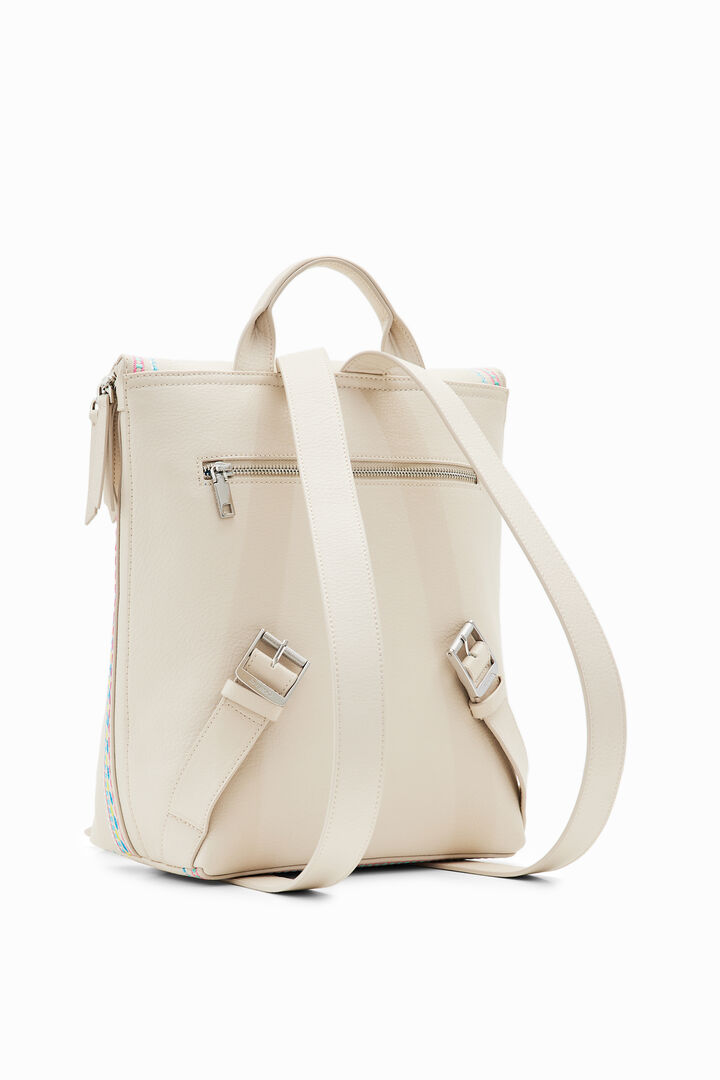 Midsize embroidered-flap backpack | Desigual