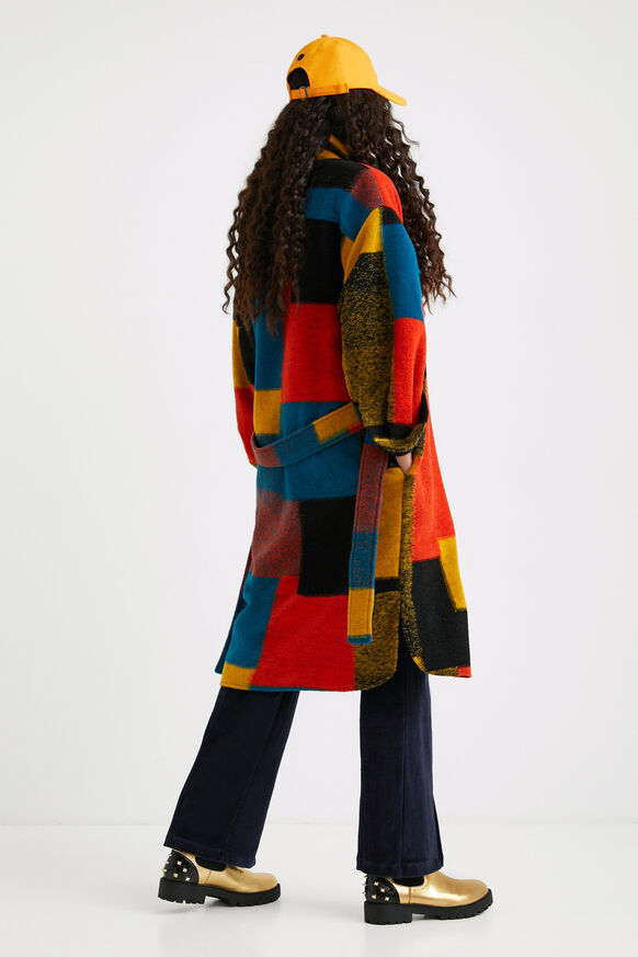 Manteau long loose laine couleurs | Desigual