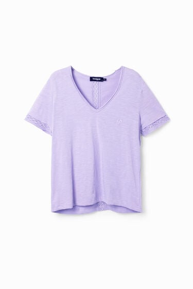 透かし編み Vラインデコルテ Tシャツ | Desigual