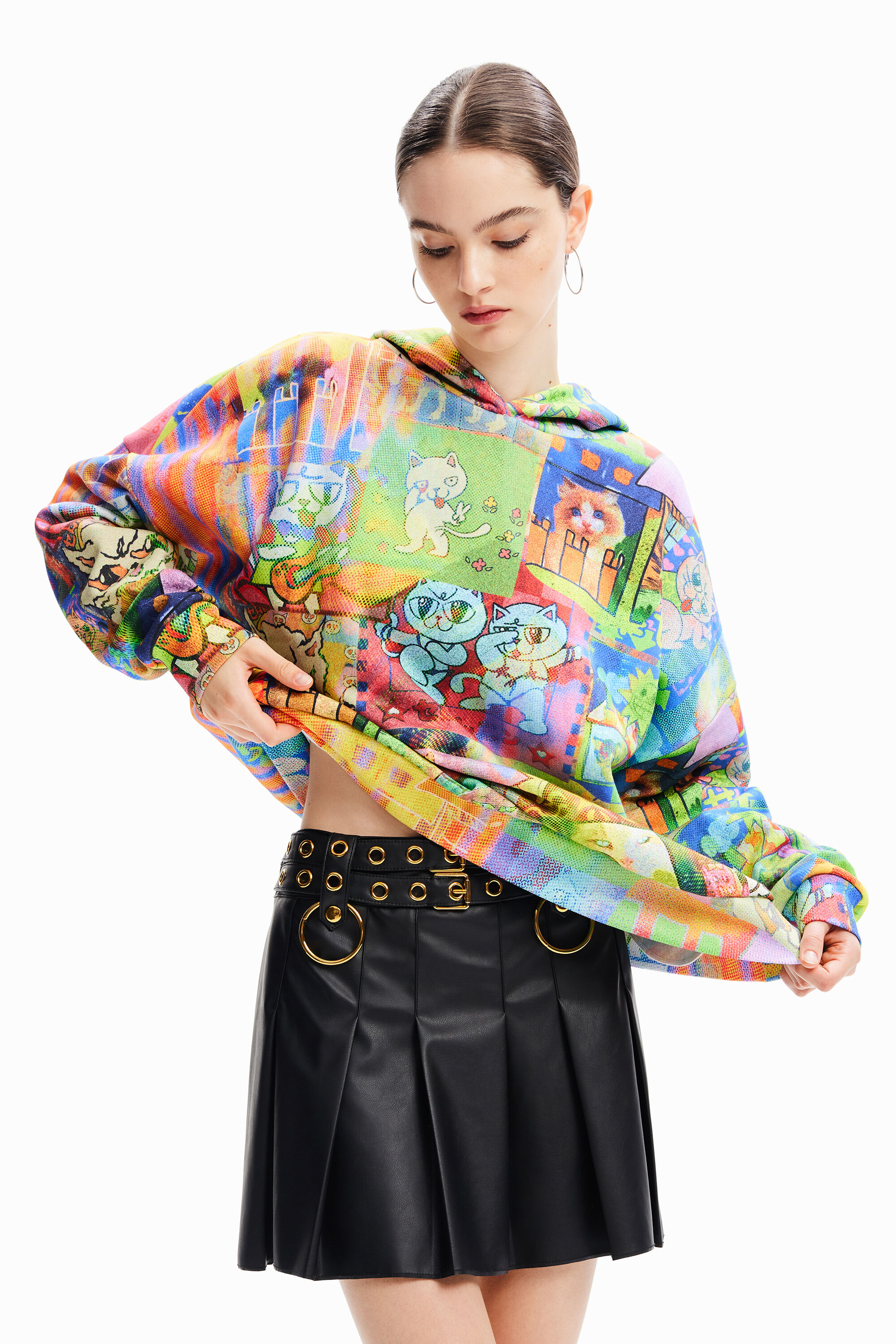 Desigual María Escoté oversize cat hoodie