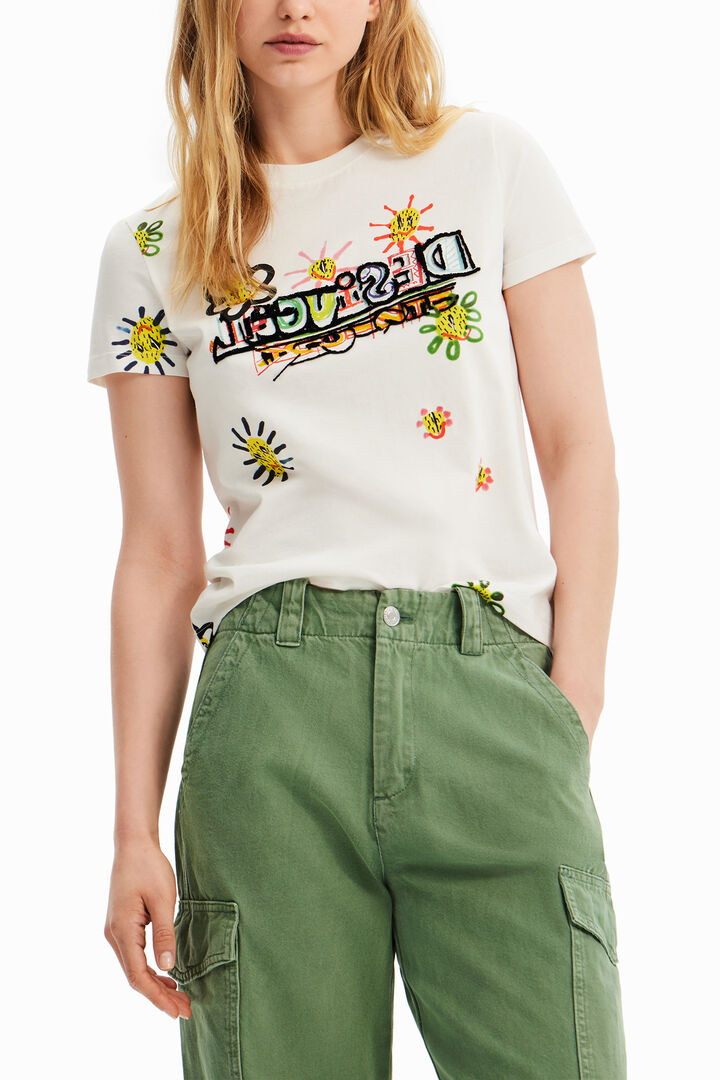 Arty flocked T-shirt | Desigual
