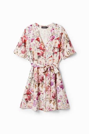 Short romantic floral dress. | Desigual