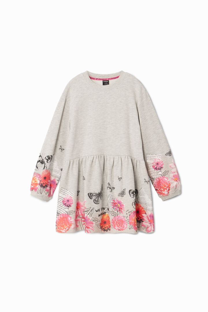 Dress with butterflies and flowers