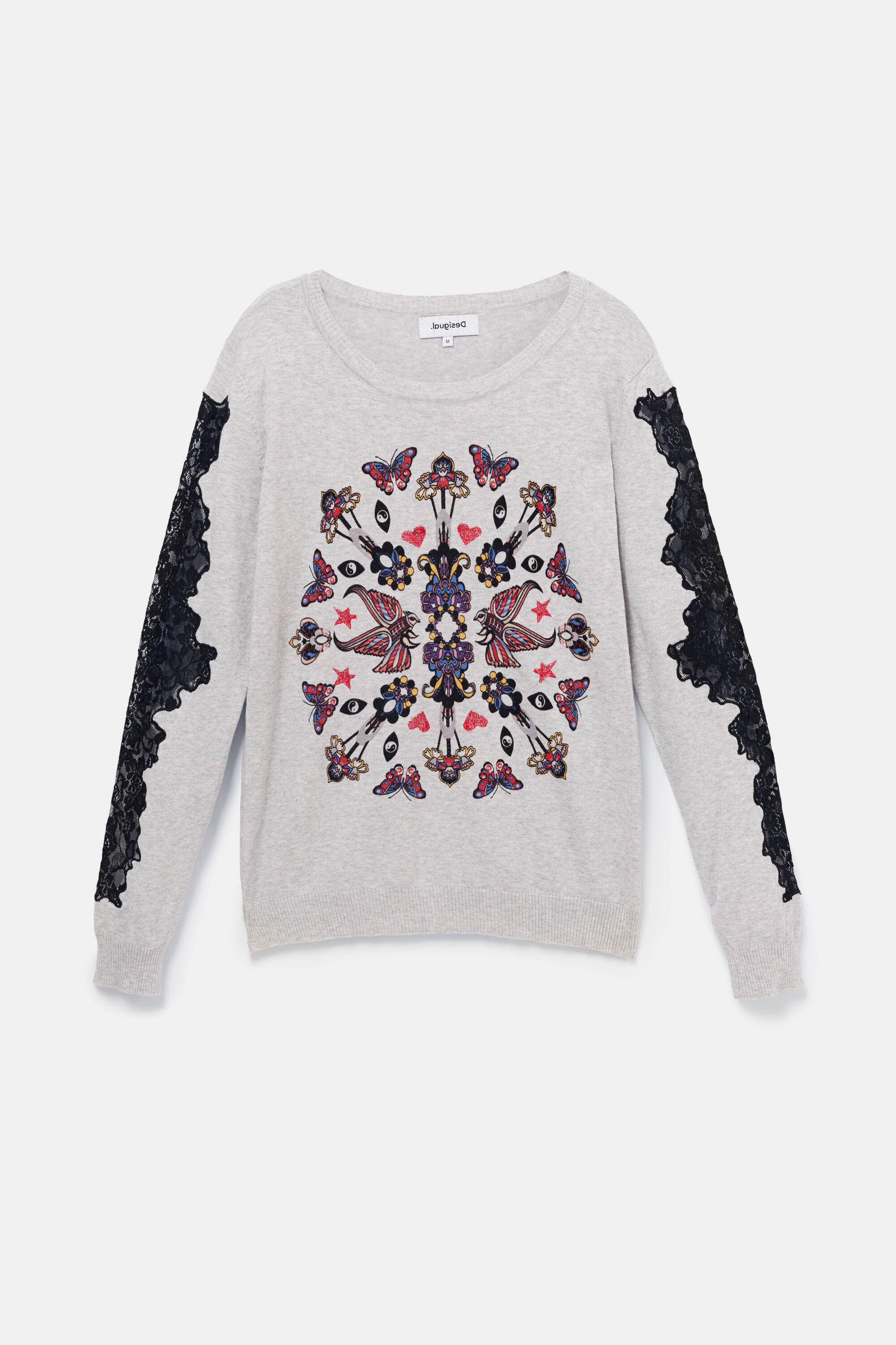 Jersey fino mandala floral y encaje | Jersey fino mandala floral y encaje |