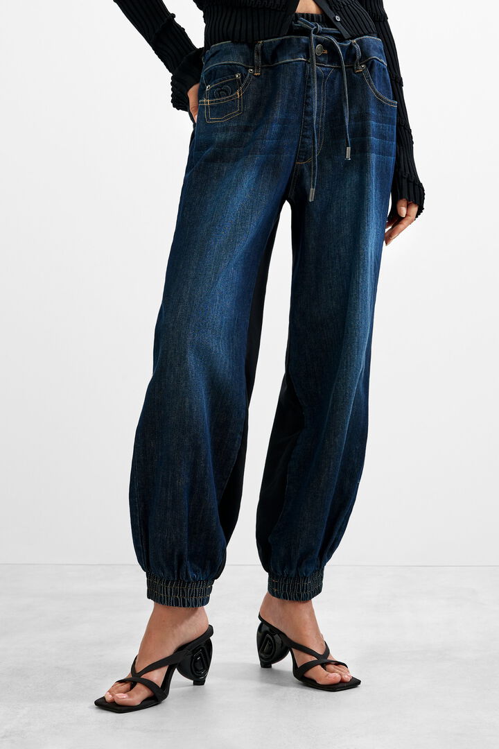 Jogger denim trousers