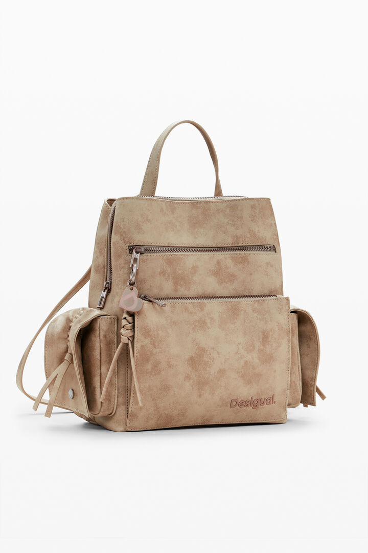 Medium faux leather effect backpack | Desigual