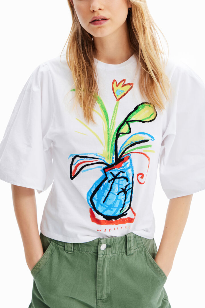 Maglietta maniche voluminose popeline | Desigual
