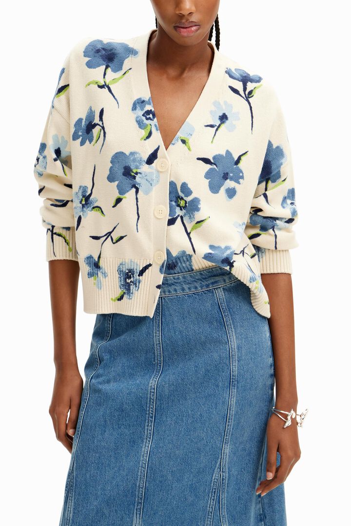 Cárdigan oversize flores | Desigual