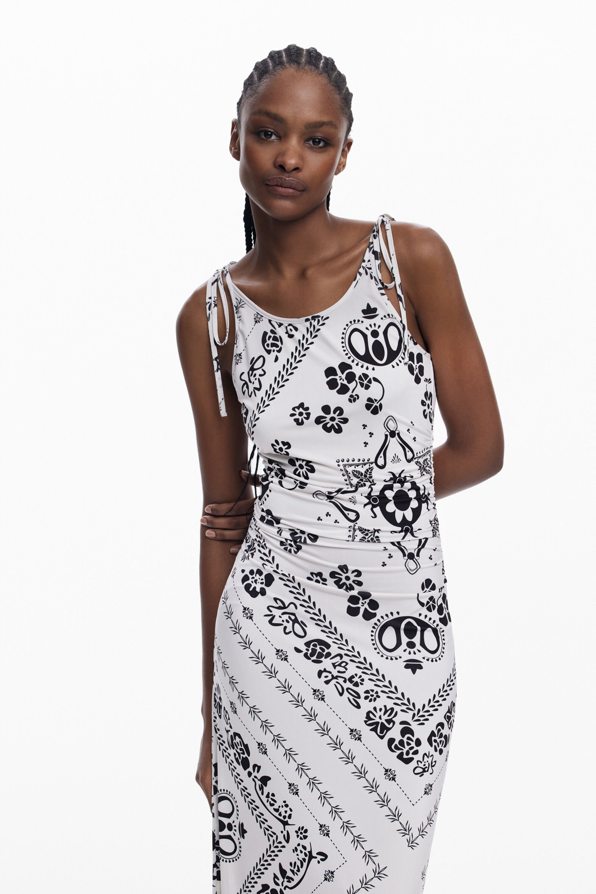 Desigual Bandana Strap Dress In White