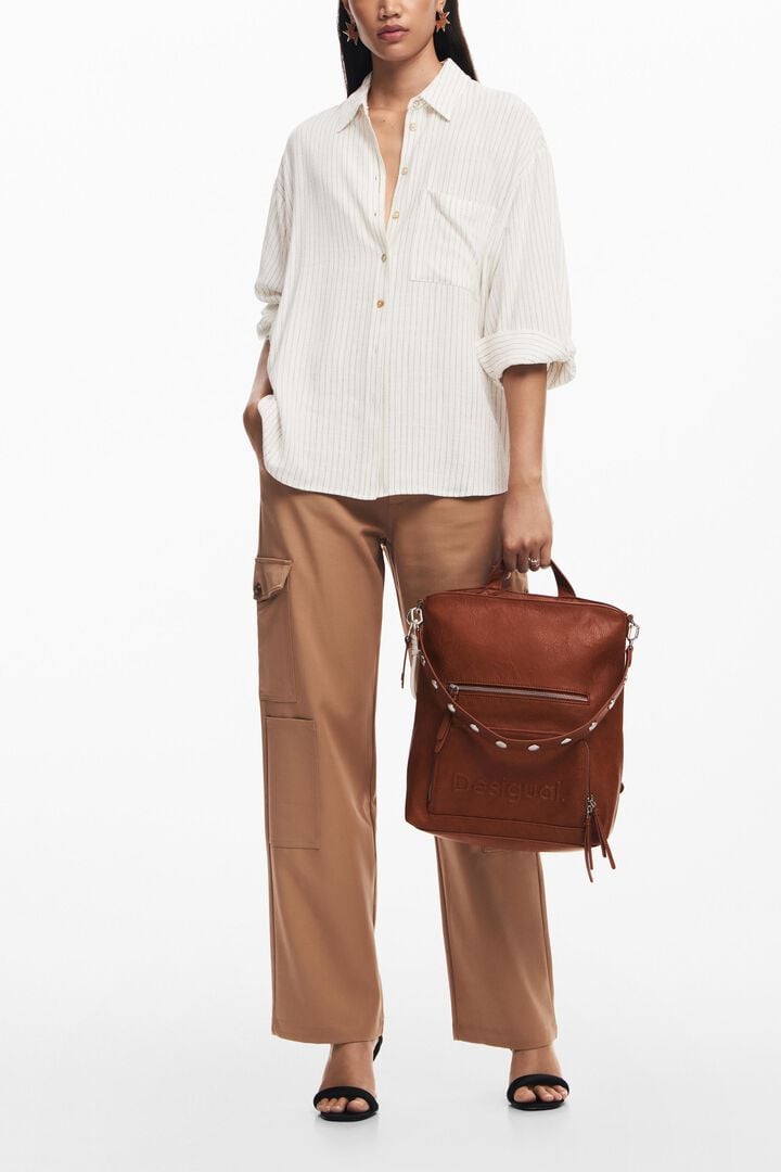 Middelgrote rugzak met logo in leerlook | Desigual