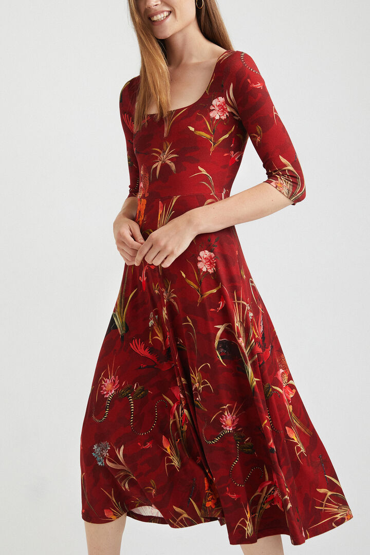 Low-necked dress flounce | Desigual