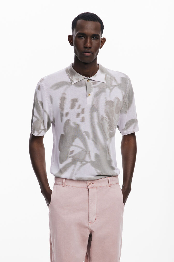 Abstract short-sleeve polo