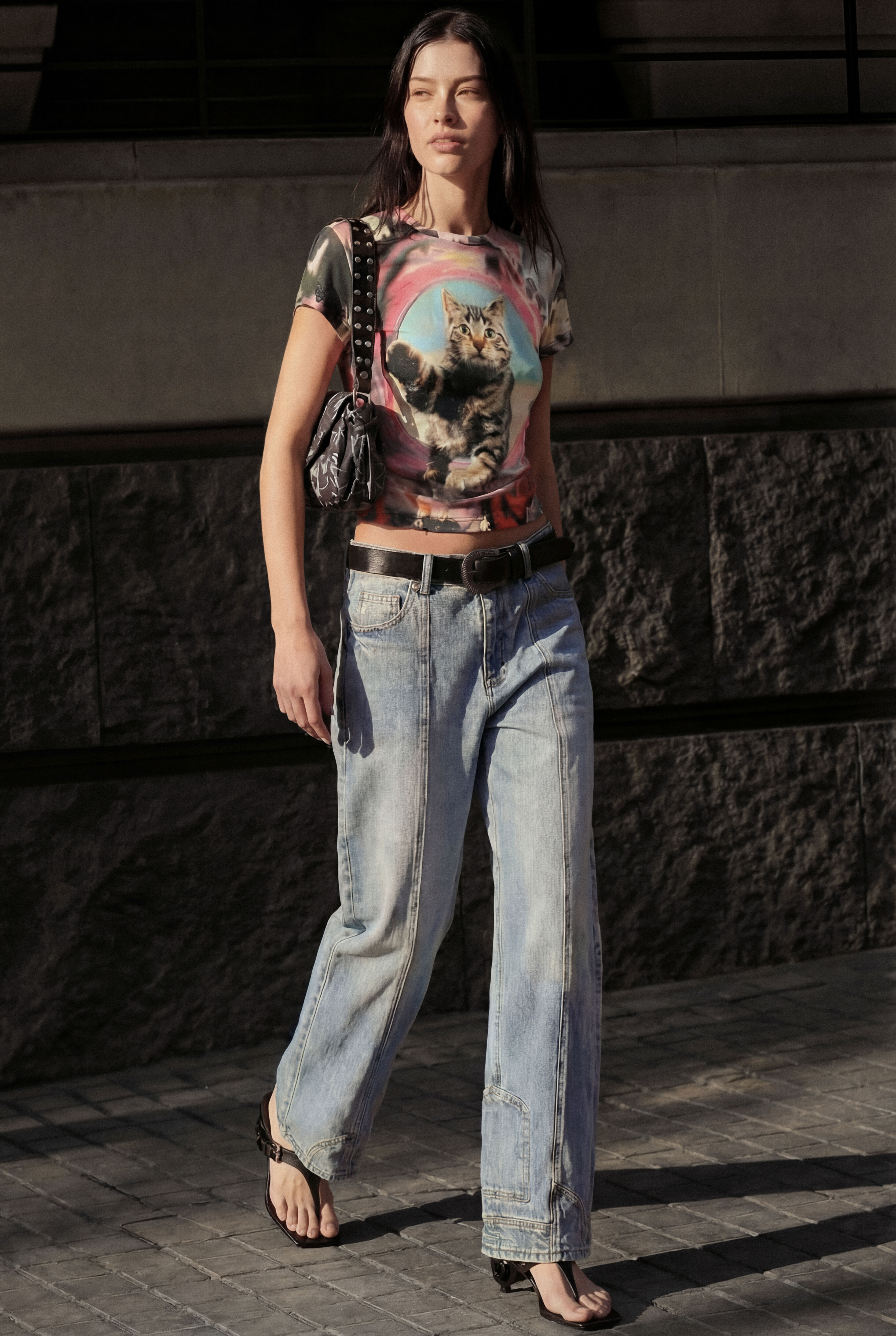 Printed cat t-shirt multicolour Women's I Desigual.com