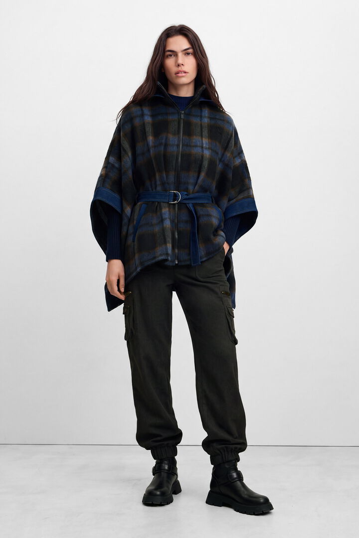 Poncho Denim Cuadros