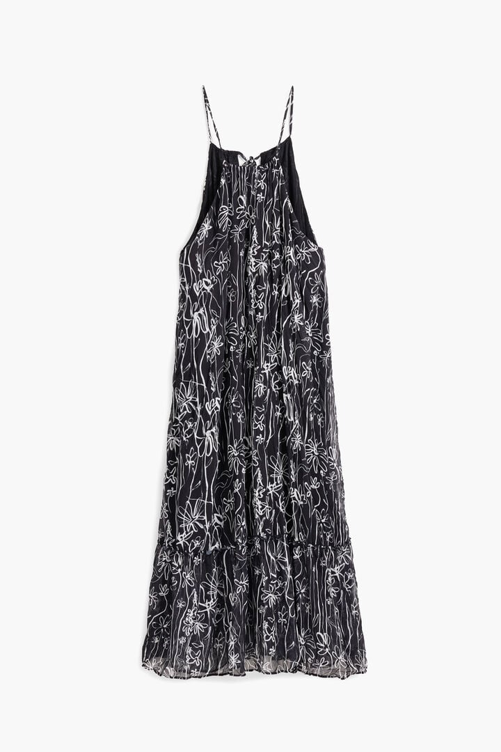 Halter dress with floral illustrations | Desigual