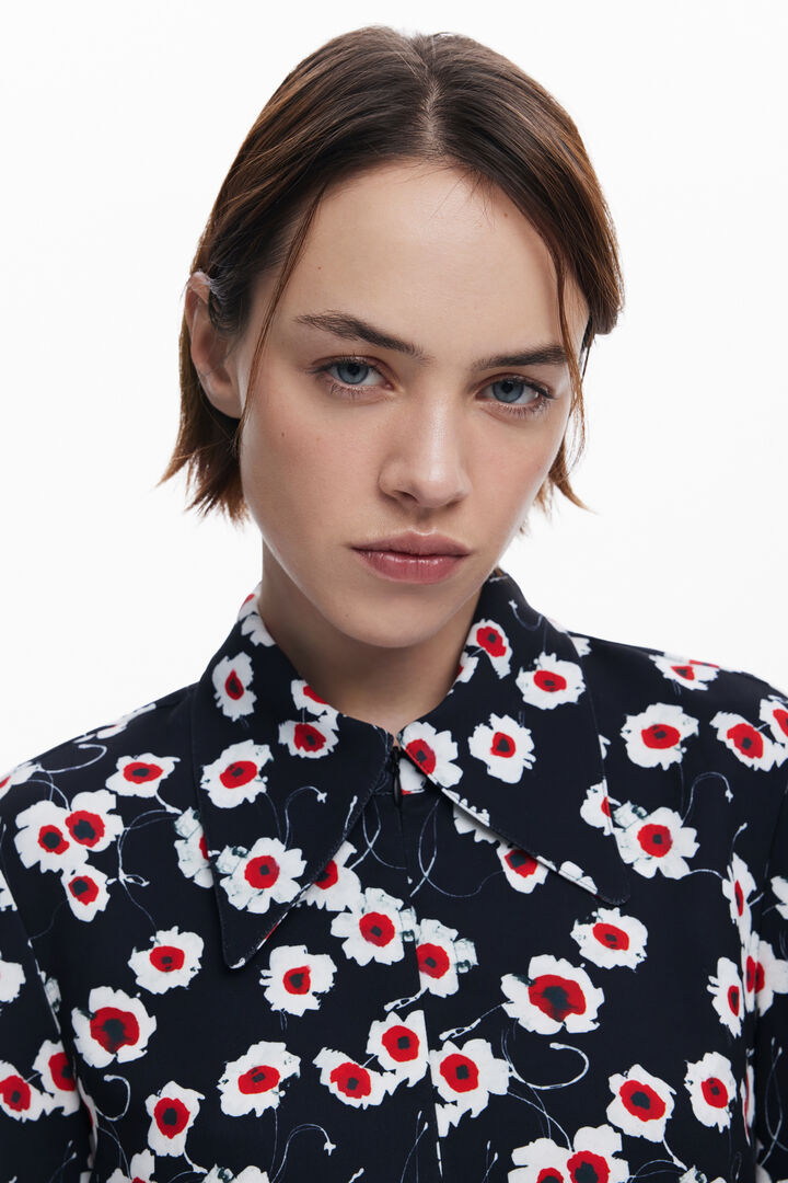 Short floral shirt dress | Desigual