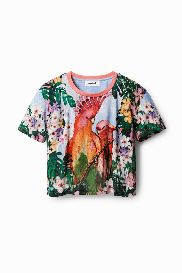 T-shirt tropical papagaios
