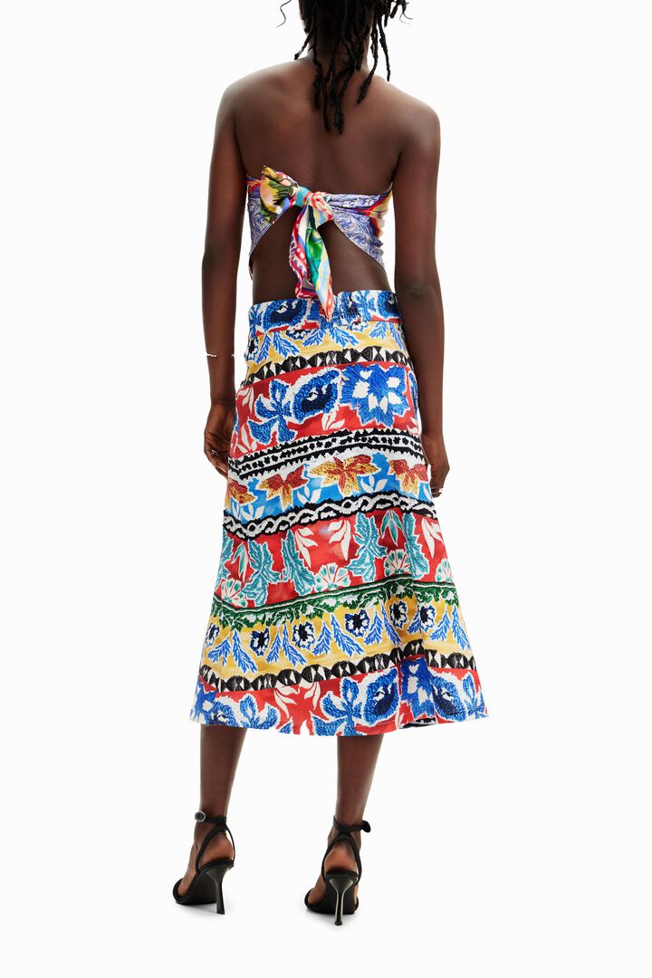 Stella Jean ethnic midi skirt | Desigual