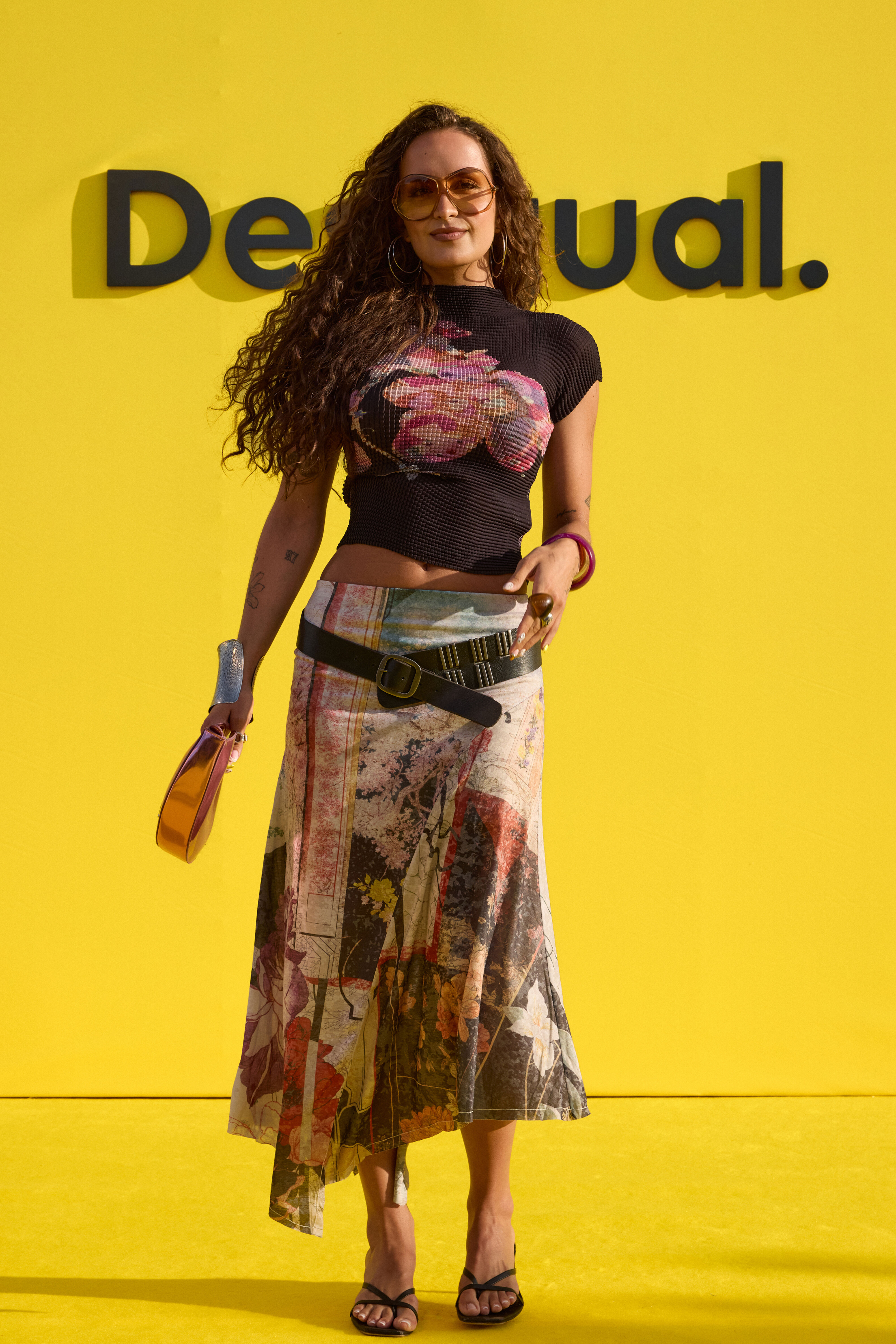 ロングプリントスカート 黒 女性用 I Desigual.com