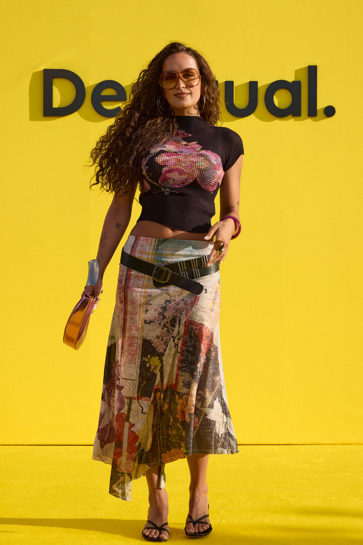 Long printed skirt