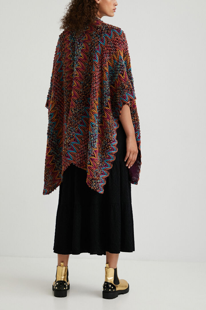 Poncho kaftan marbled wool | Desigual