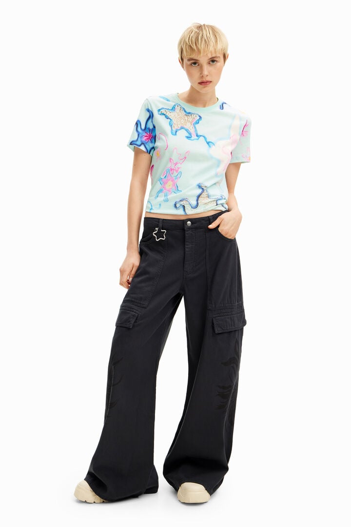 Collina Strada tribal floral cargo trousers