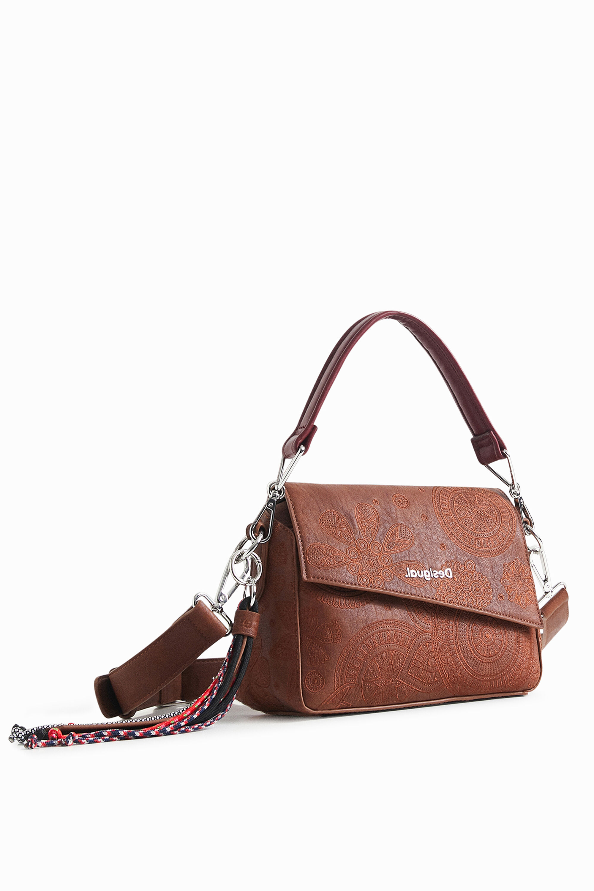 Desigual Handbag Flap Asymmetric In Brown