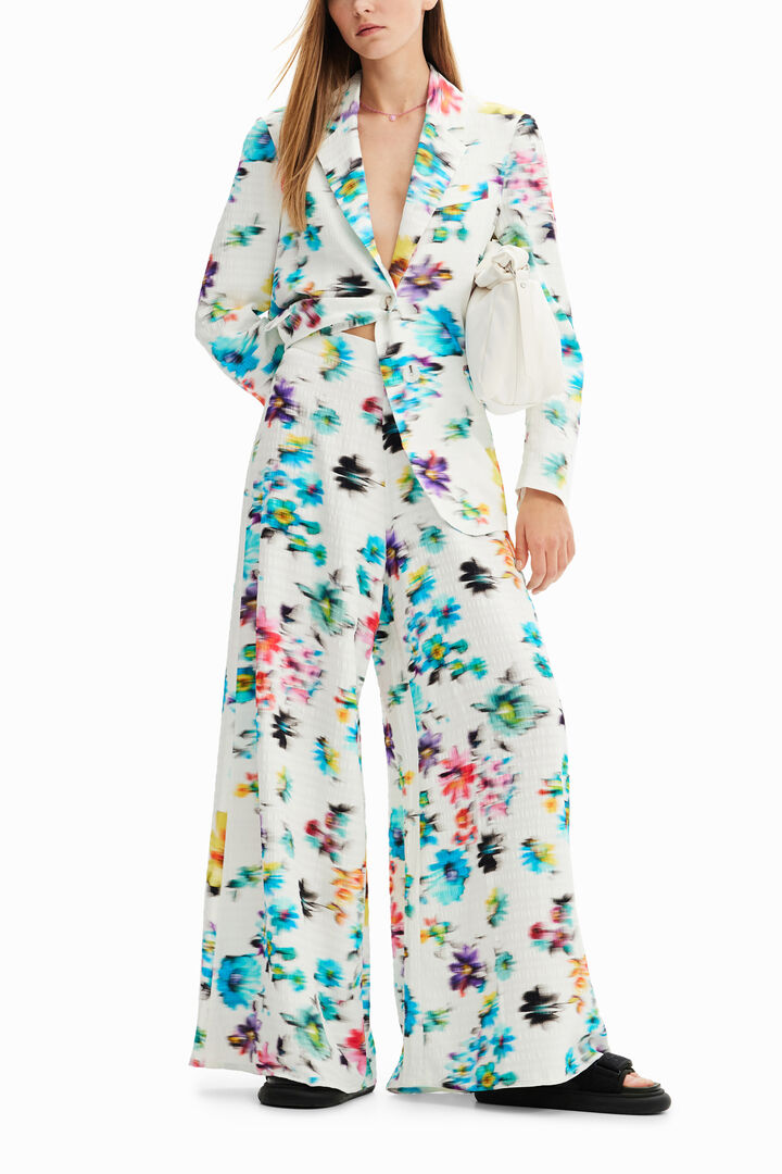 Blurry flowers maxi trousers | Desigual