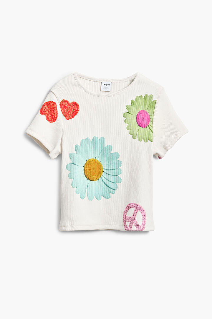 Ribbed floral T-shirt | Desigual