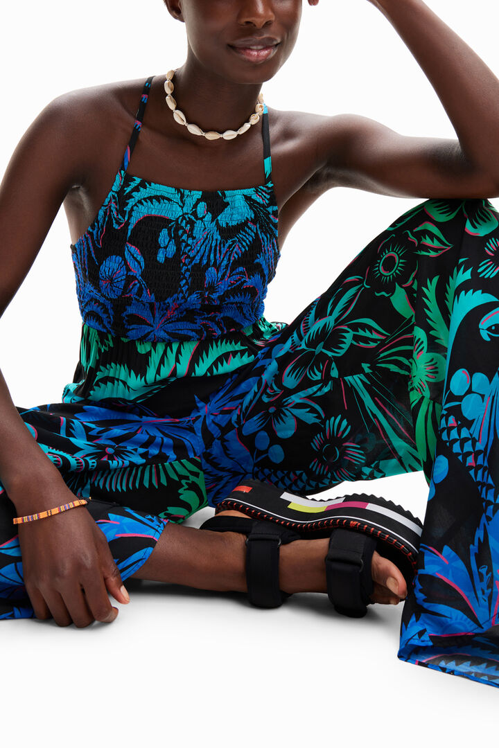 Long tropical strappy jumpsuit | Desigual