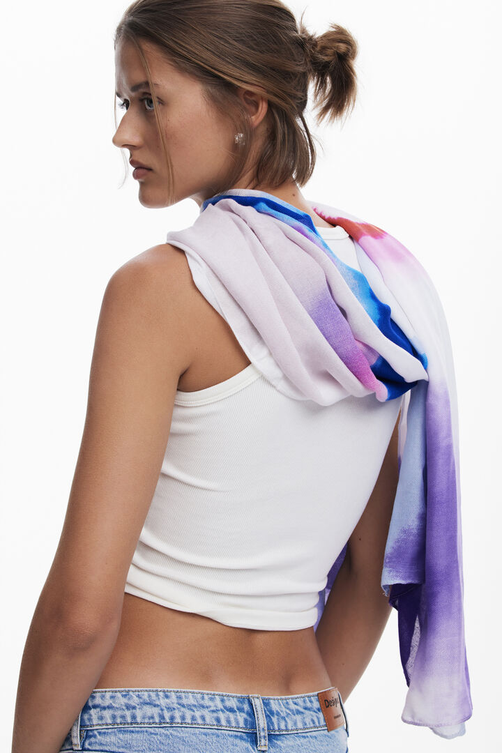 Watercolor rectangular scarf | Desigual