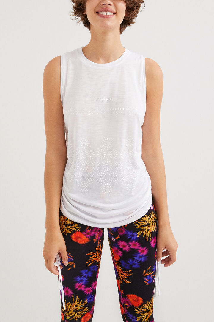 Ruched flocked T-shirt | Desigual