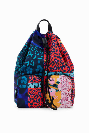 Large patchwork animal-print backpack | Desigual